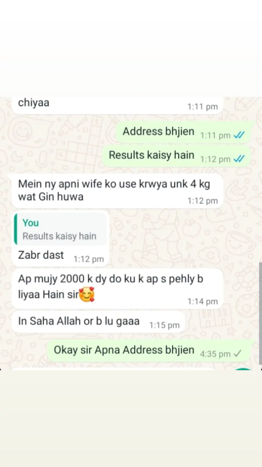 Customer review screenshot
