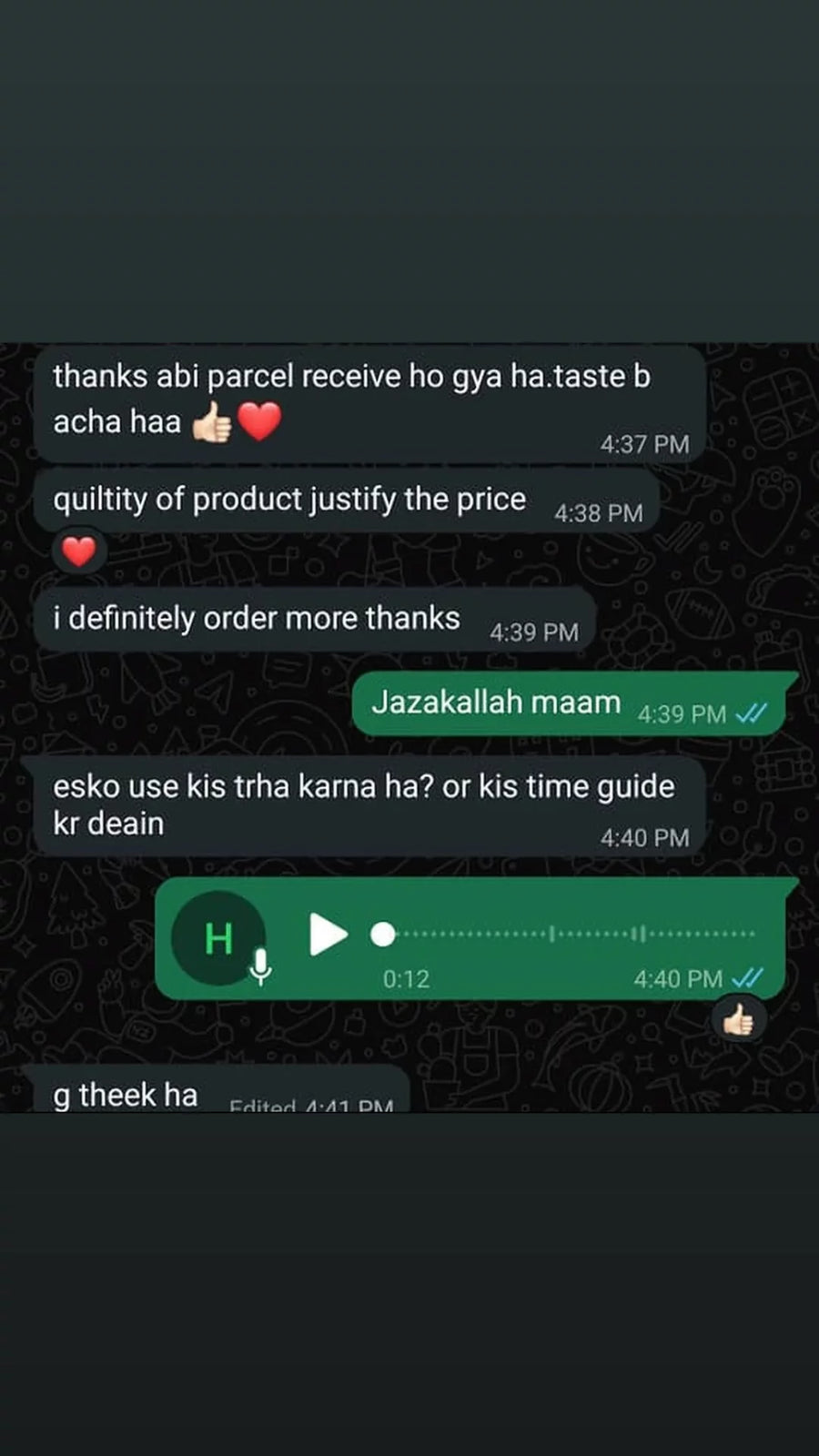 Customer review screenshot