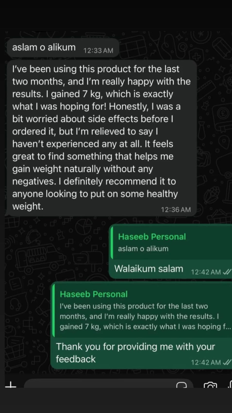 Customer review screenshot