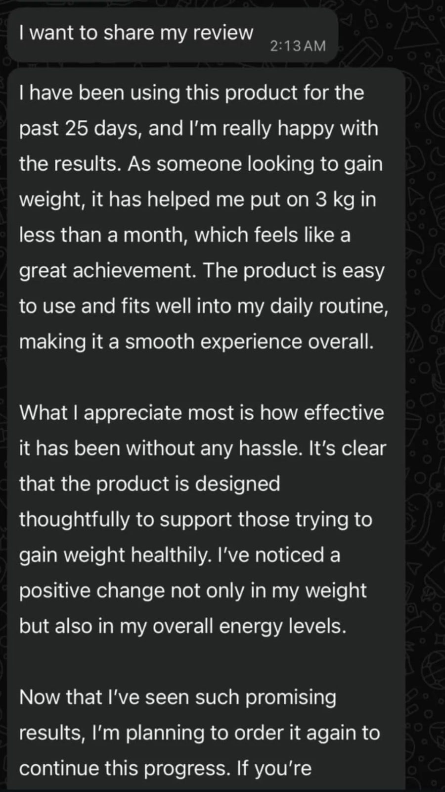 Customer review screenshot